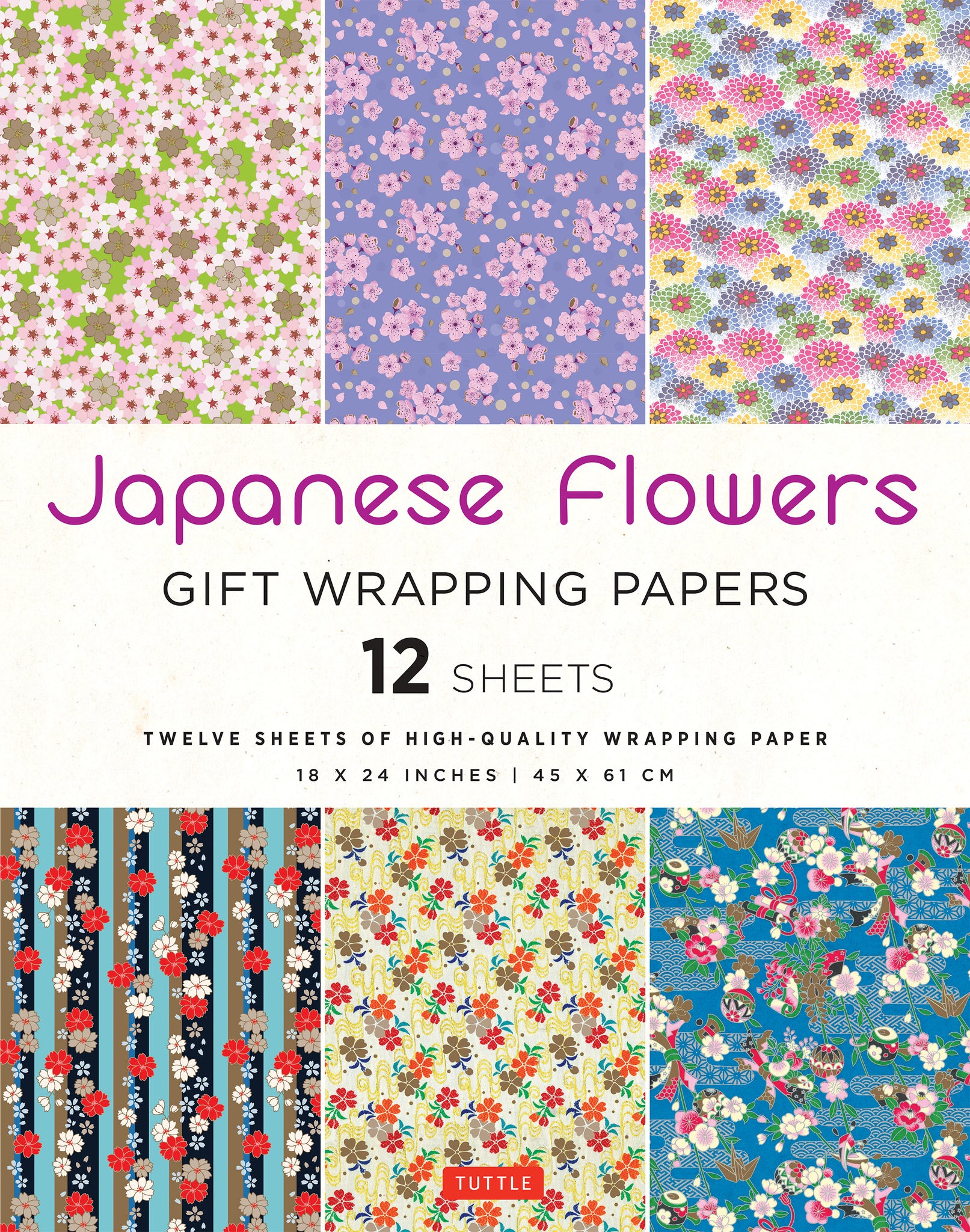 Cover image for Japanese Flowers Gift Wrapping Papers - 12 sheets ISBN 9780804857321